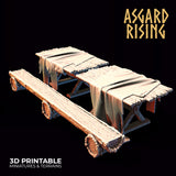 3D Printed Asgard Rising Tables and Benches Set 28mm - 32mm Ragnarok D&D