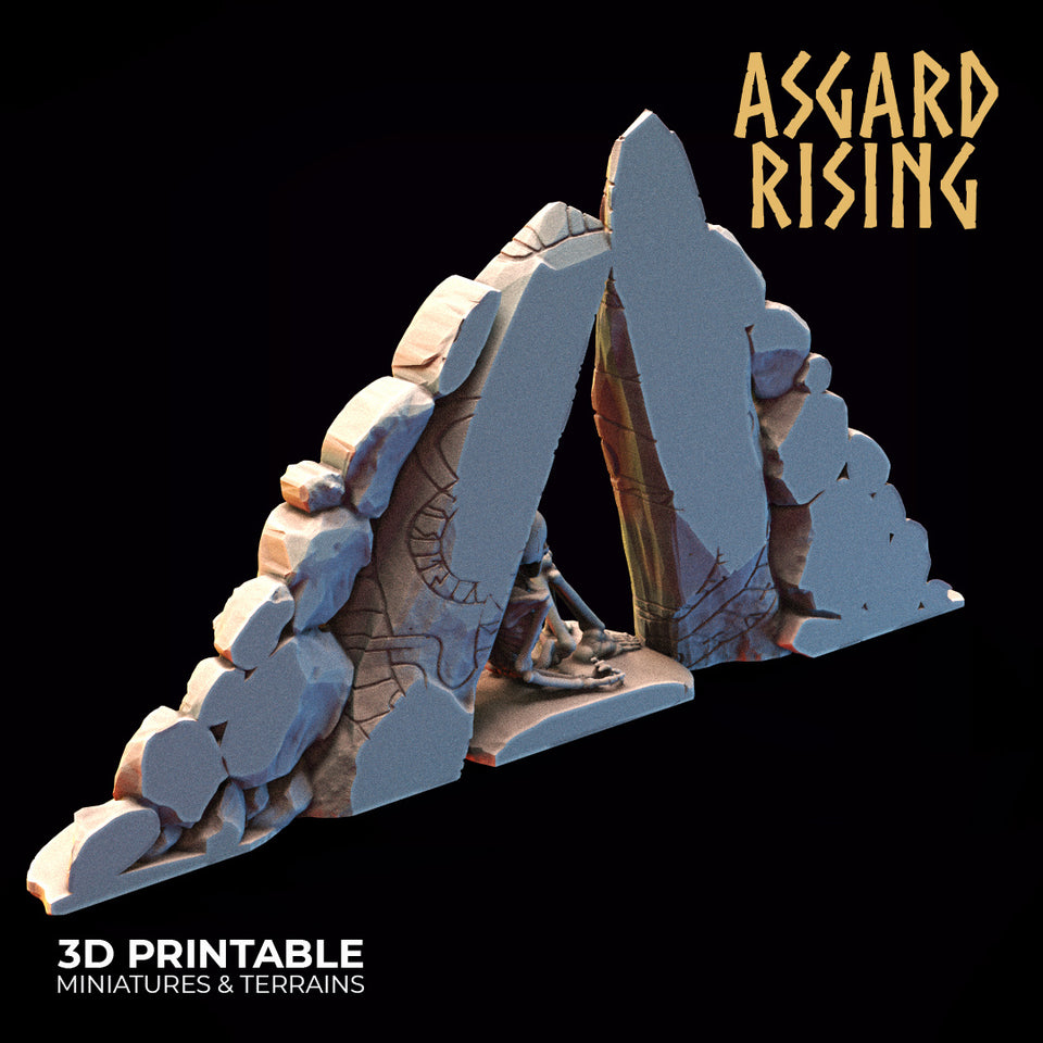 3D Printed Asgard Rising Tomb Entrance 28mm-32mm Ragnarok D&D