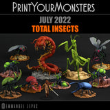 3D Printed Print Your Monsters Giant Mantis Total Insects 28mm - 32mm D&D Wargaming