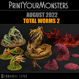 3D Printed Print Your Monsters Swamp Worms Total Worms 2 Set 28mm - 32mm D&D Wargaming