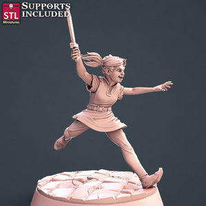 3D Printed STL Miniatures Townsfolks Vol 1 Set Fantasy NPC 2 | 28 - 32mm War Gaming D&D