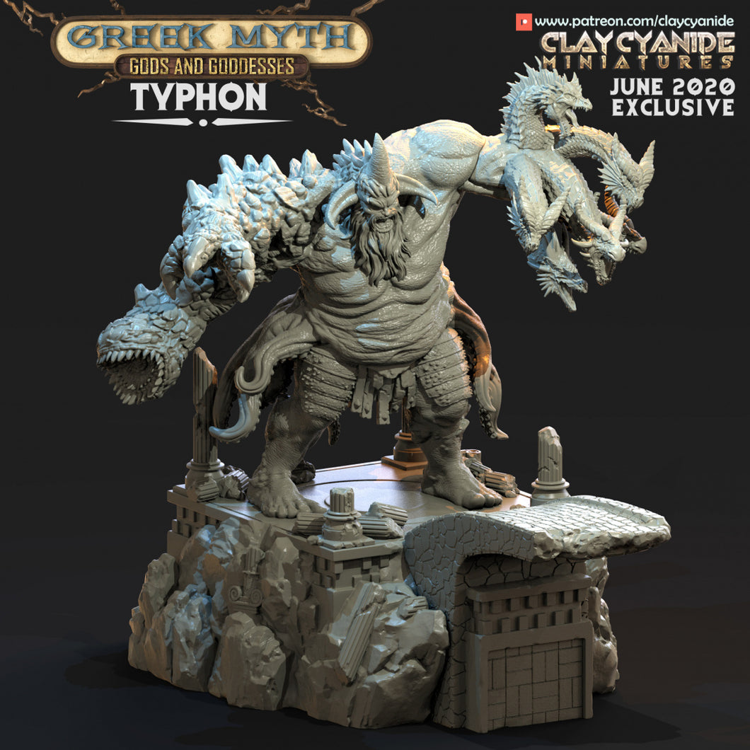 3D Printed Clay Cyanide Typhon Greek Myth Gods and Goddesses Ragnarok D&D
