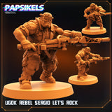 3D Printed Papsikels Cyberpunk Sci-Fi Ugok Rebel Sergio Lets Rock - 28mm 32mm