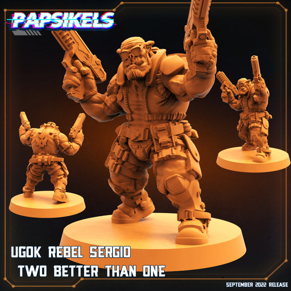 3D Printed Papsikels Cyberpunk Sci-Fi Ugok Rebel Sergio Two Better Than One - 28mm 32mm
