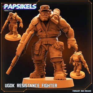 3D Printed Papsikels Cyberpunk Sci-Fi - Ugok Resistance Fighter - 28mm 32mm