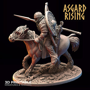 3D Printed Asgard Rising Viking Rider 28mm 32mm D&D - Charming Terrain