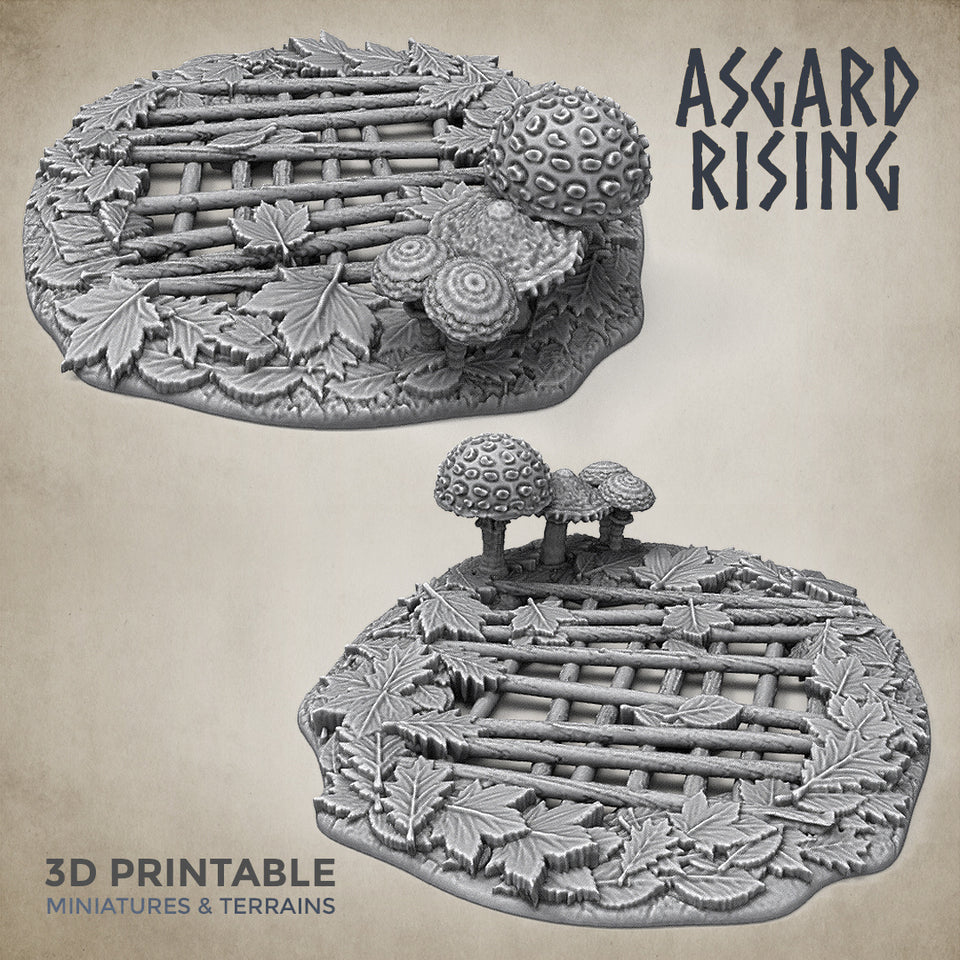 3D Printed Asgard Rising Wolf Trap Hole Forest- 32mm D&D - Charming Terrain