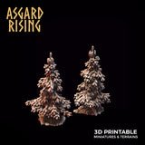 3D Printed Asgard Rising Young Conifers Spruce Forest Tree Set 32mm D&D - Charming Terrain