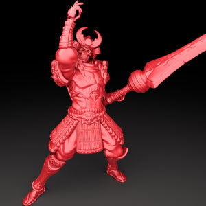 3D Printed Bestiary Vol. 5 Nafarrate - Skeleton Samurai 32mm Ragnarok D&D