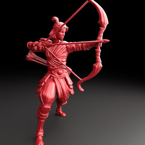 3D Printed Bestiary Vol. 5 Nafarrate - Archer Samurai 32mm Ragnarok D&D